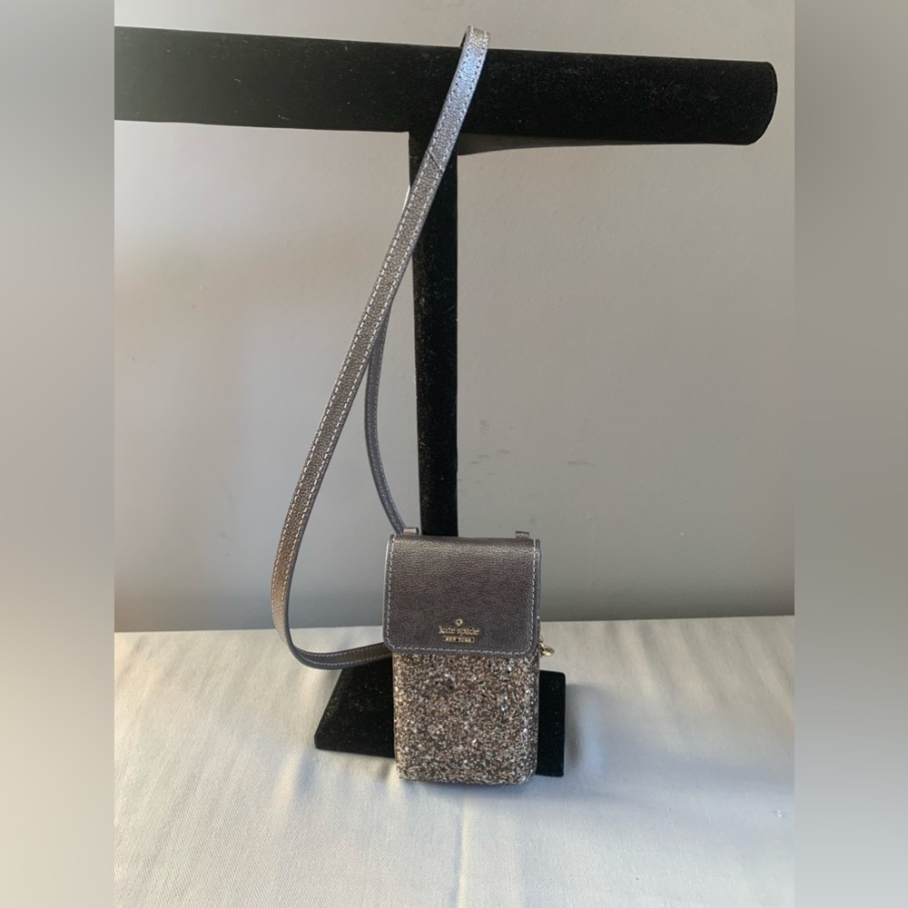 KATE SPADE GLITTER CROSSBODY PHONE BAG